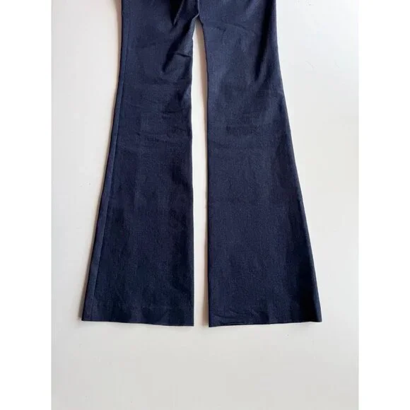 VERONICA BEARD Gracie Dark Indigo Stretch Denim Pintucked Bootcut Pants, Size 00 - Picture 11 of 15